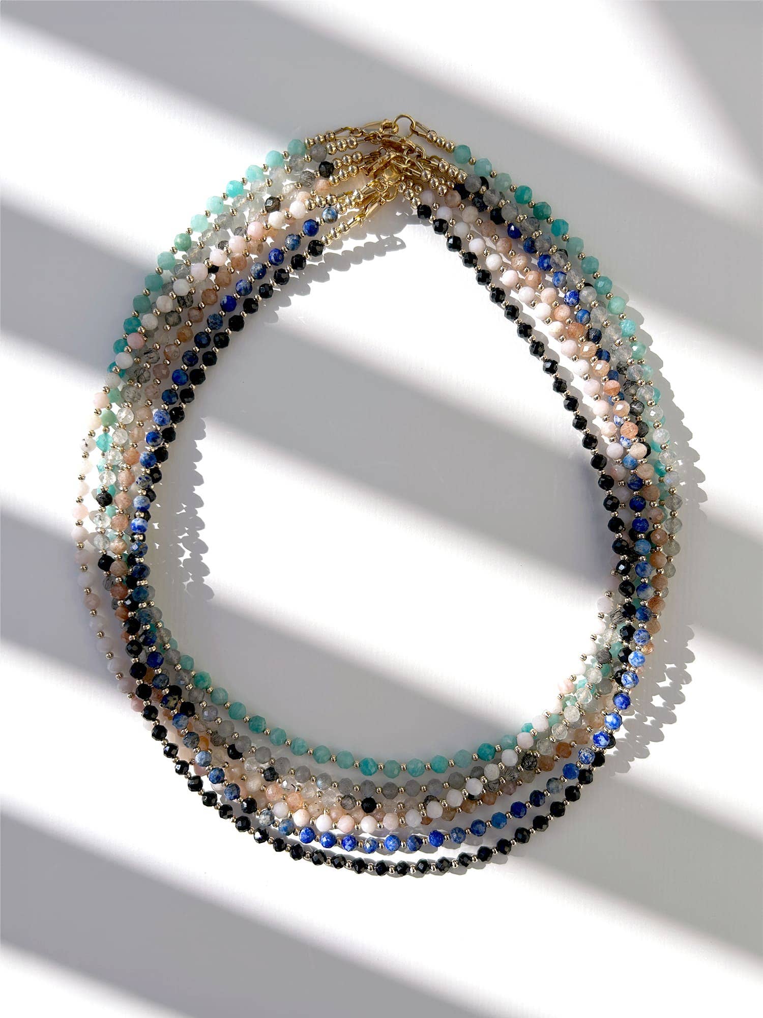 Kaylie Dawn Jewelry - Wholesale Beaded/Pearl Necklace - Elley Faceted Gemstone Necklace Handmade in USA Gold Filled16