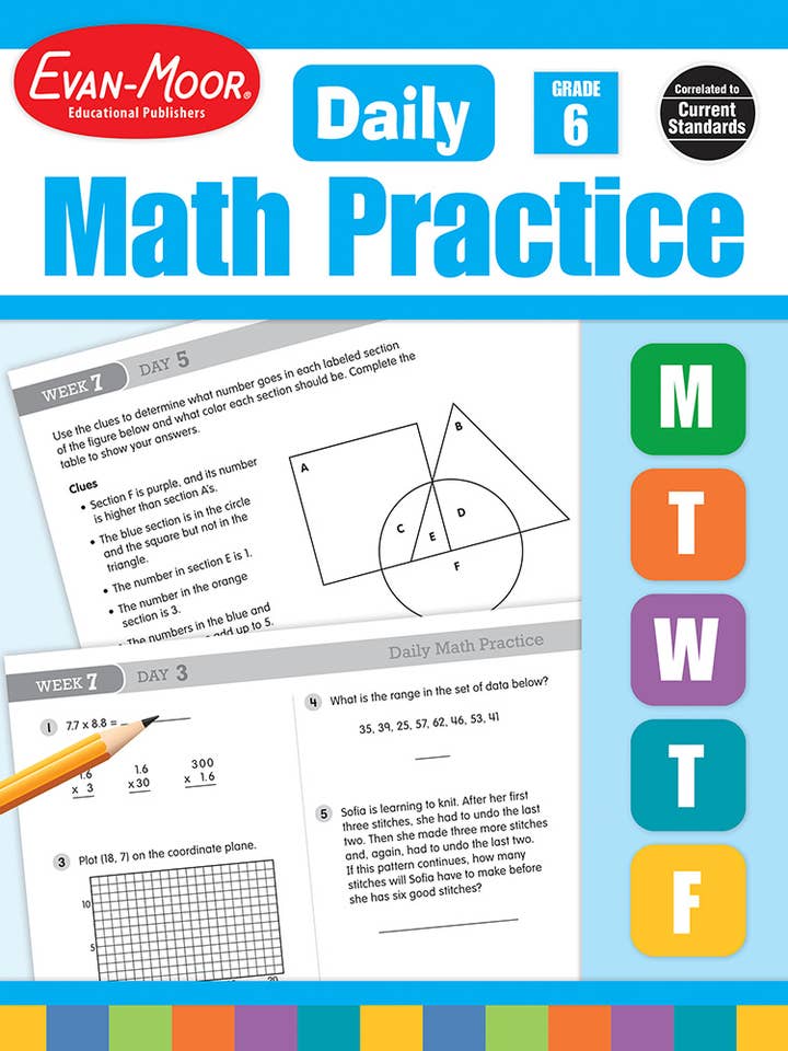 Pratique quotidienne des mathématiques, édition destinée aux enseignants de 6e année pour la vente par Evan-Moor Educational Publishers