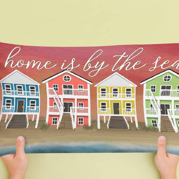 Hem är vid havet ländkudde för wholesale av LuckyBird Apparel and Home