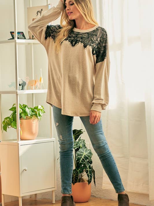 lovely melody - Wholesale Tuniektrui - Dames - LMT2036-Wendy kanten trui