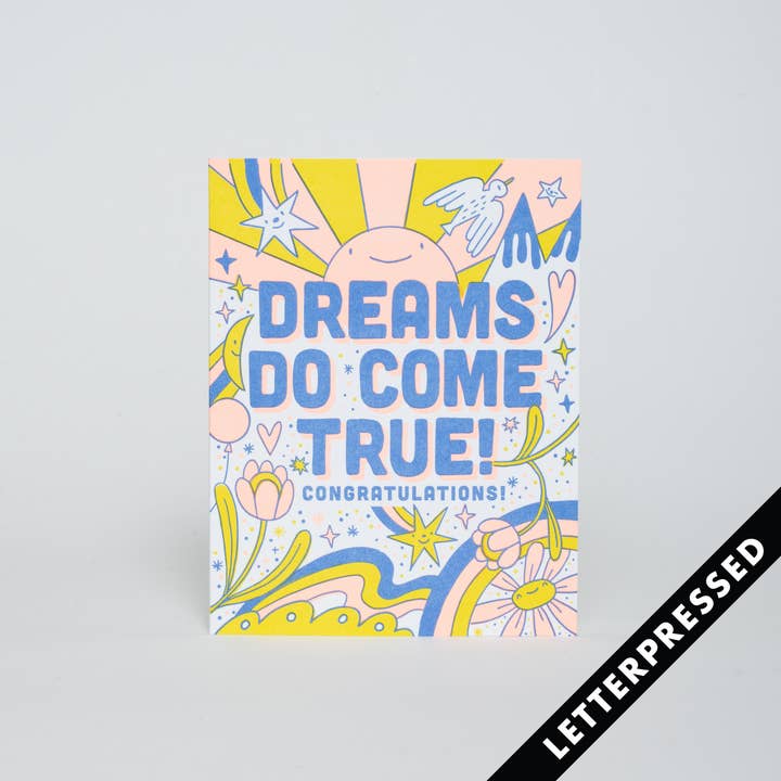 Egg Press Manufacturing - Wholesale Congratulations Card - Dreams Come True Letterpress Greeting Card by Hello!Lucky