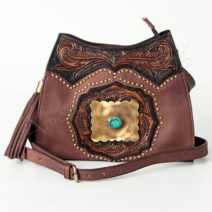 LS Western - Wholesale Tote Bag - Women's - ADBGI165A Tote Hand Tooled Genuine Western Leather Women Bag