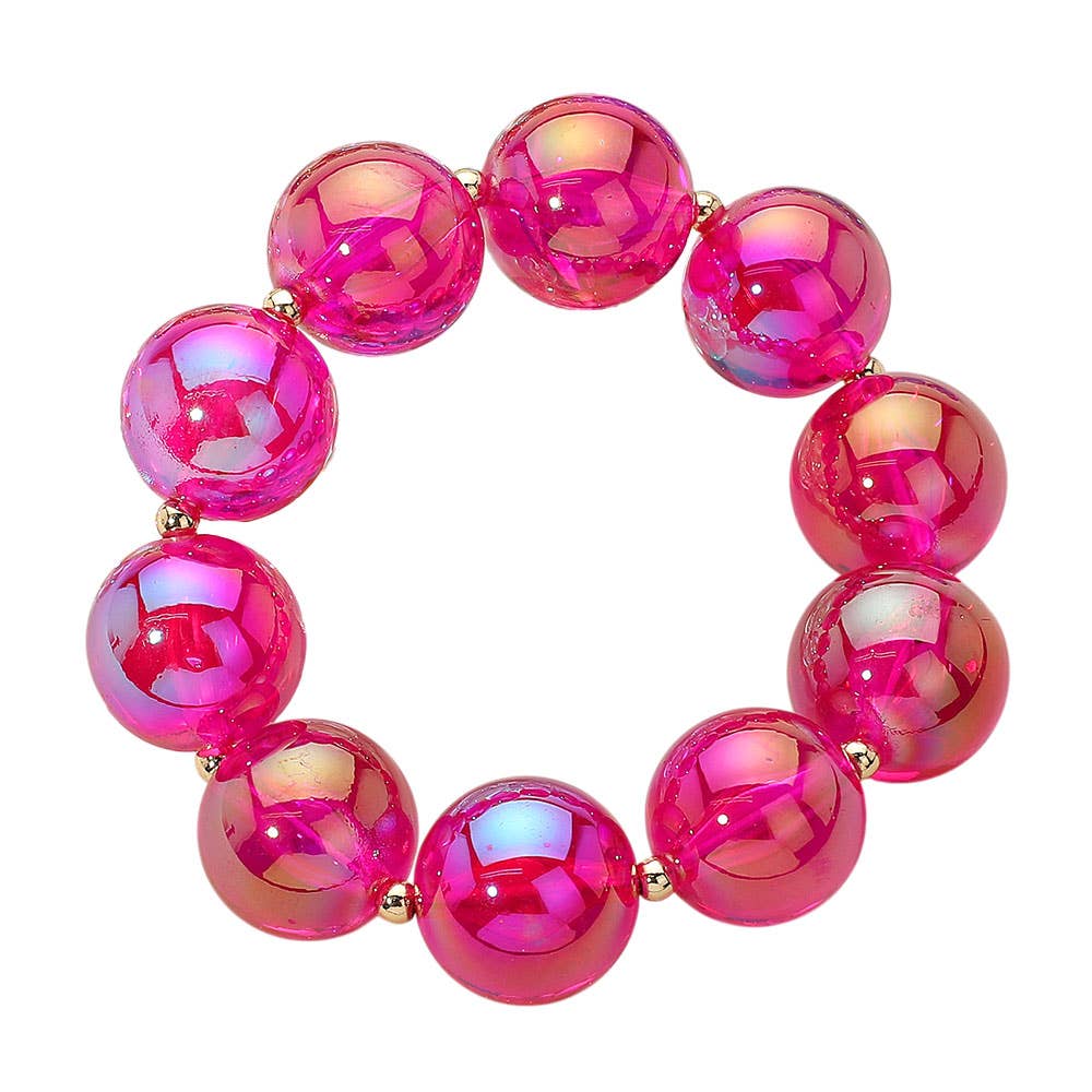 Sensibling Corp. - Wholesale Beaded Bracelet - Chunky Iridescent Ball Beaded Bracelet12