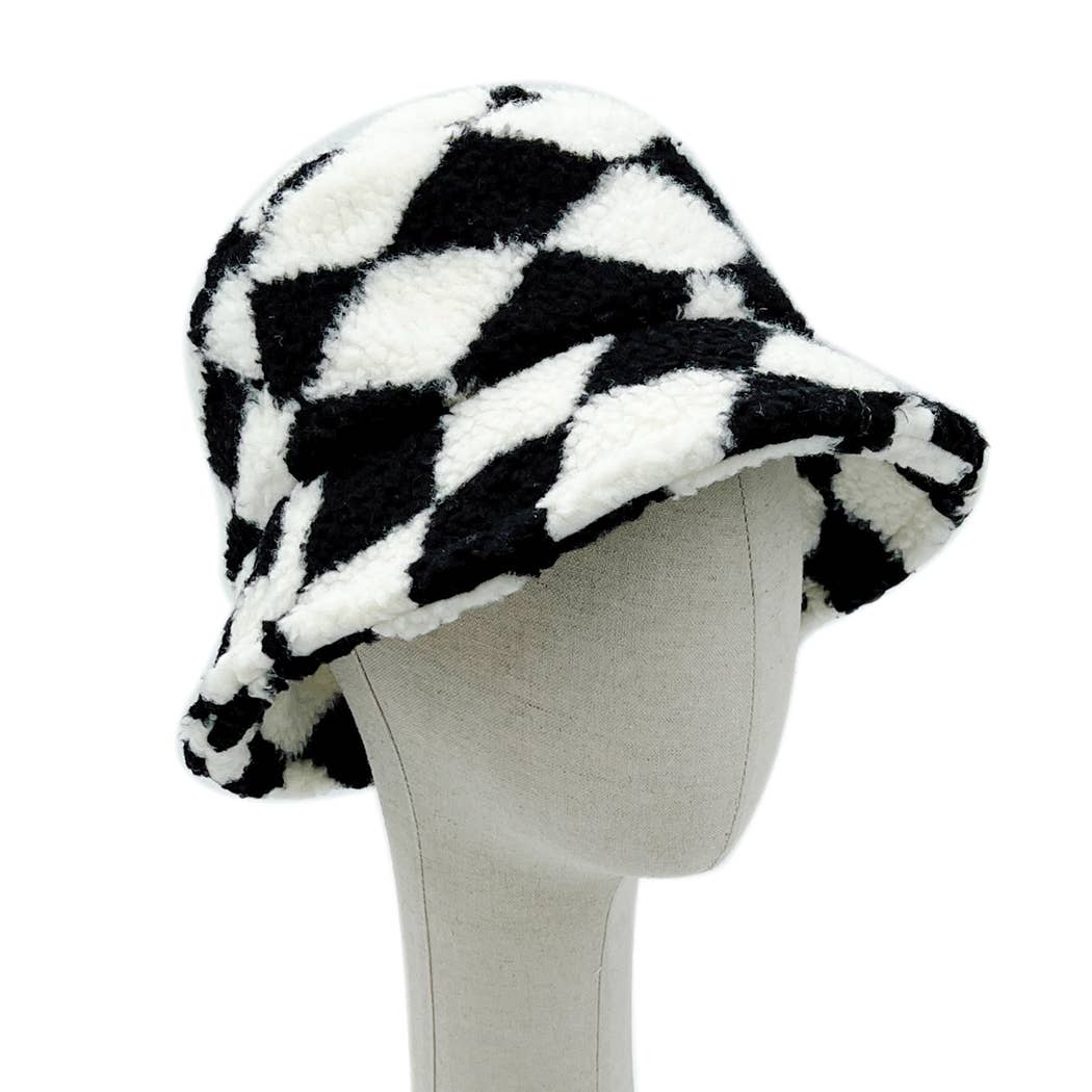 Fashion City - Wholesale Bucket Hat - Women's - Diamond Sherpa Bucket Hat1