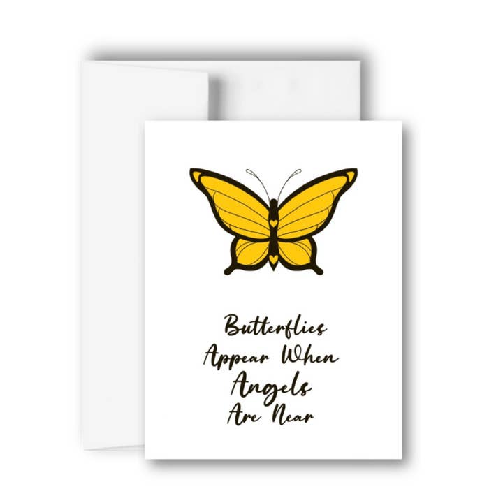 Carte de vœux de condoléances « Des papillons apparaissent quand les anges sont proches » pour la vente par Brandi Creations Design Studio