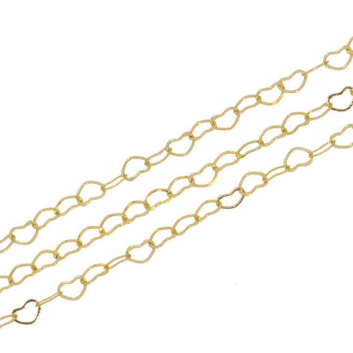 Gold Heart Chain for Jewelry Making,Valentine's Day CHG099 for wholesale by Jewel Pledge