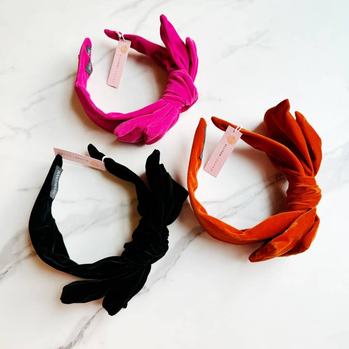 Ellison+Young - Wholesale Fashion Headband - Women's - Structured Velvet Bow Headband9