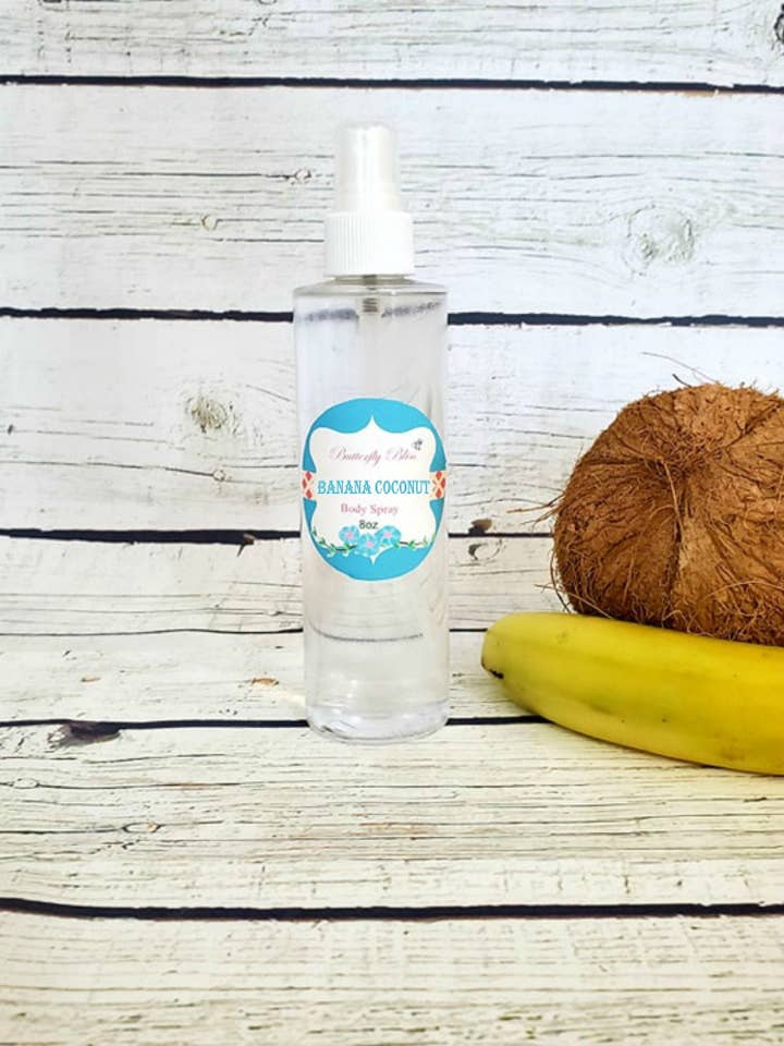 Banana Coconut Scented Body Mist for wholesale by Butterfly Bliss
