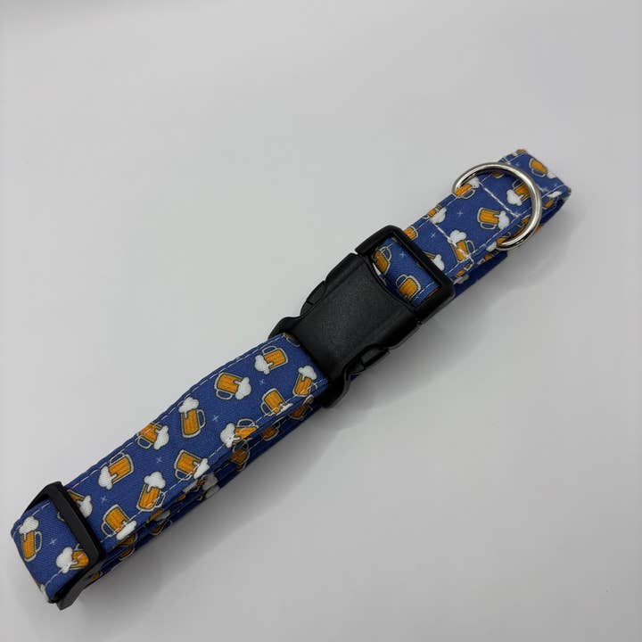 Beer Dog Collar, handmade dog collars for wholesale by Baylor's Bow Ties