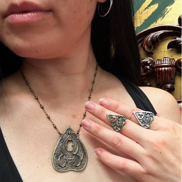 Miyu Decay - Wholesale Pendant/Charm Necklace - Night's Planchette Necklace in Brass and Sterling Silver 2