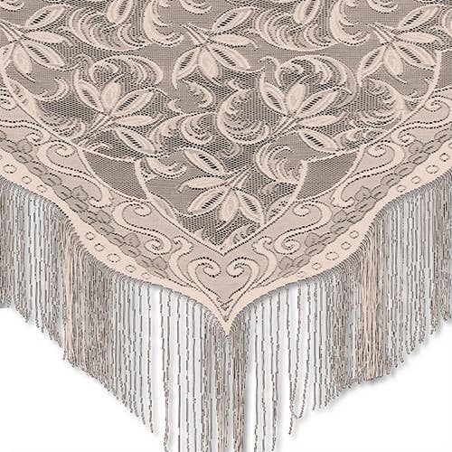 Allure 62x72 Blush Pink Lace Fringed Poncho for wholesale by Heritage Lace