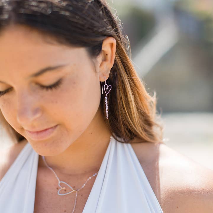 Collar con 2 corazones deslizantes para venta al por mayor de Beth Jewelry