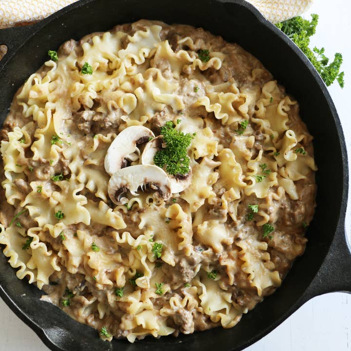 Gluten-Free Beef Stroganoff Skillet Meal for wholesale by Mom's Place Gluten Free