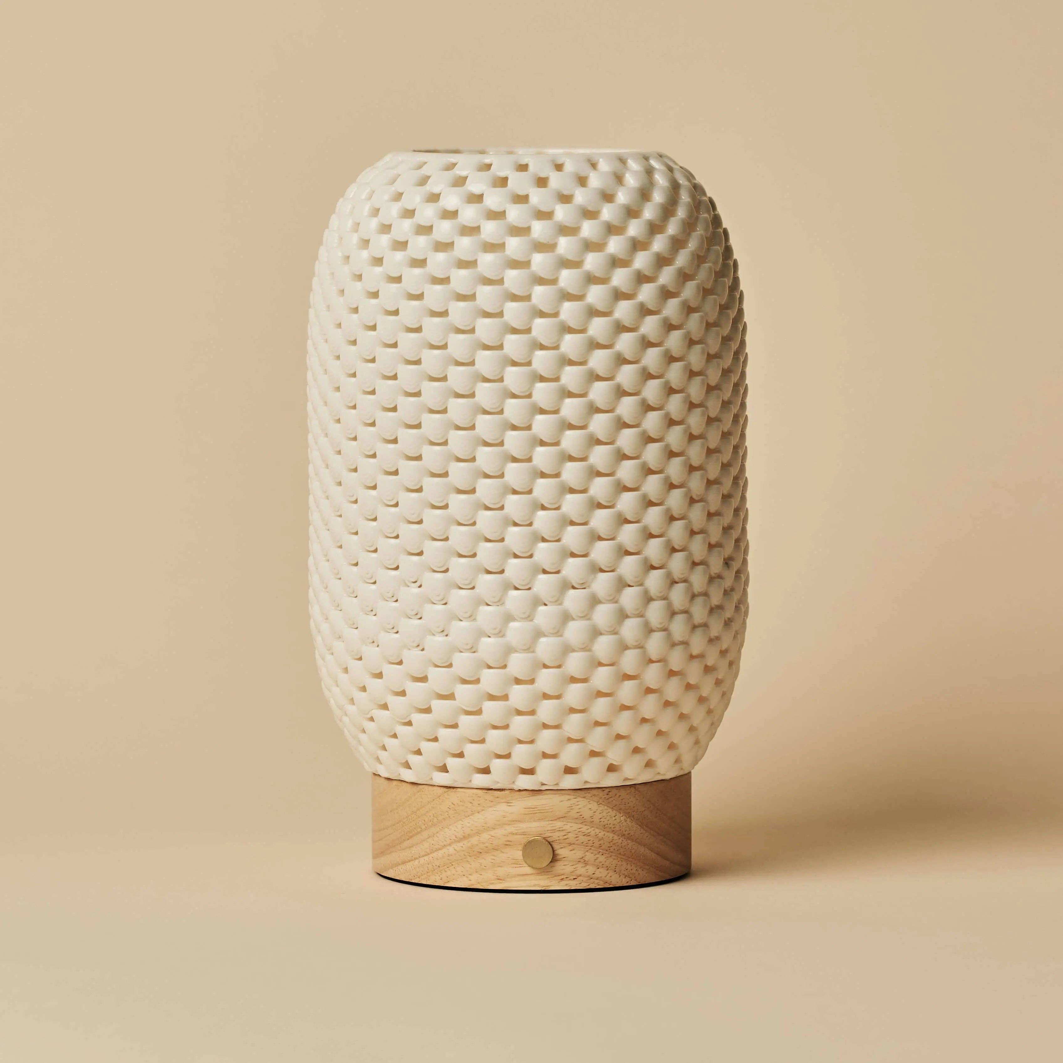 Tavellio - Wholesale Accent/Desk Lamp - Aurora Light Brown Wooden Cordless Table Lamp | 3D-Printed Porcelain, Dimmable & Up to 100 Hours of Battery Life15