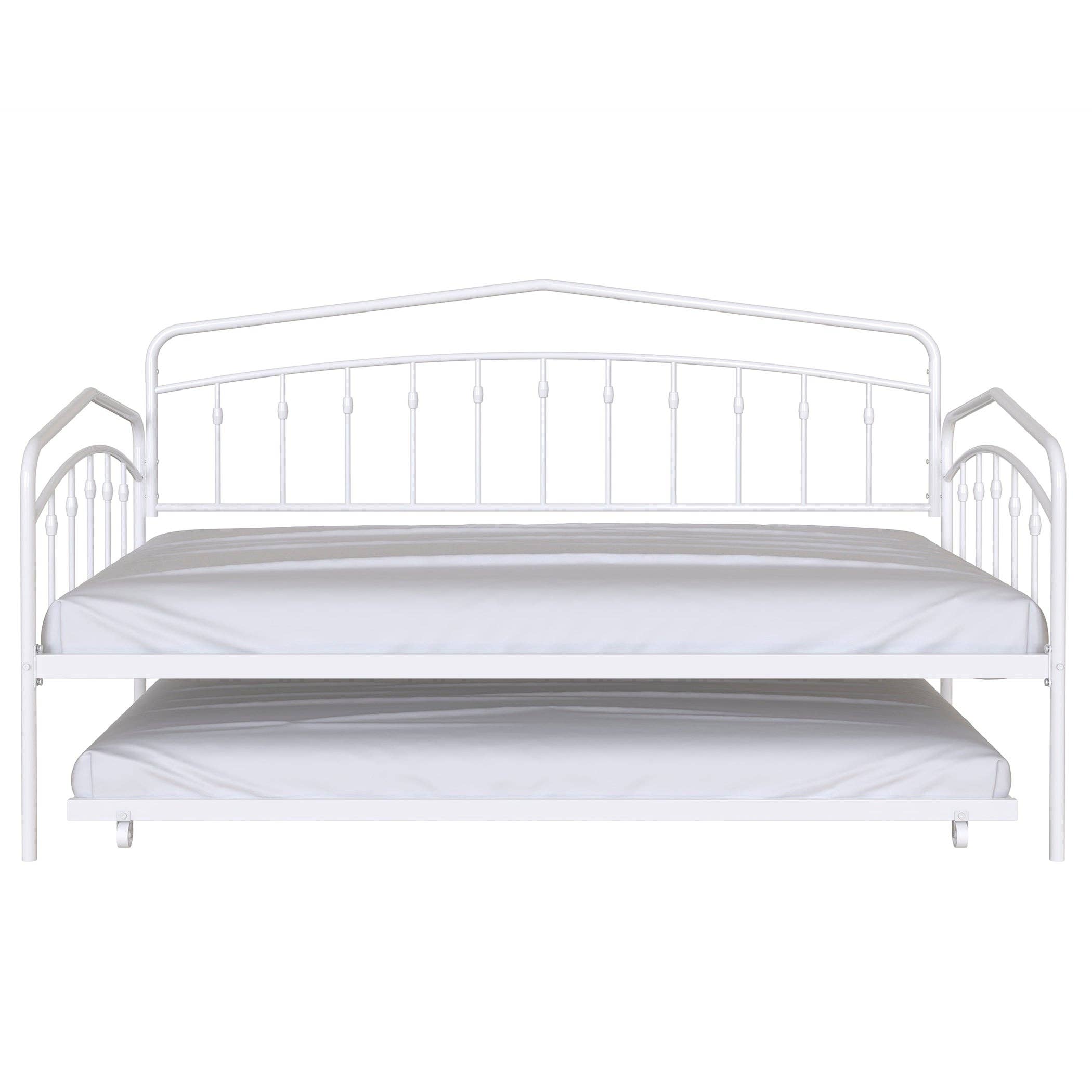Orange County Decor - Wholesale Bed - Kids & Baby - Fox Twin Daybed With Twin Trundle, White Box Spring Not Required Twin White Metal Bedroom Daybeds Metal14