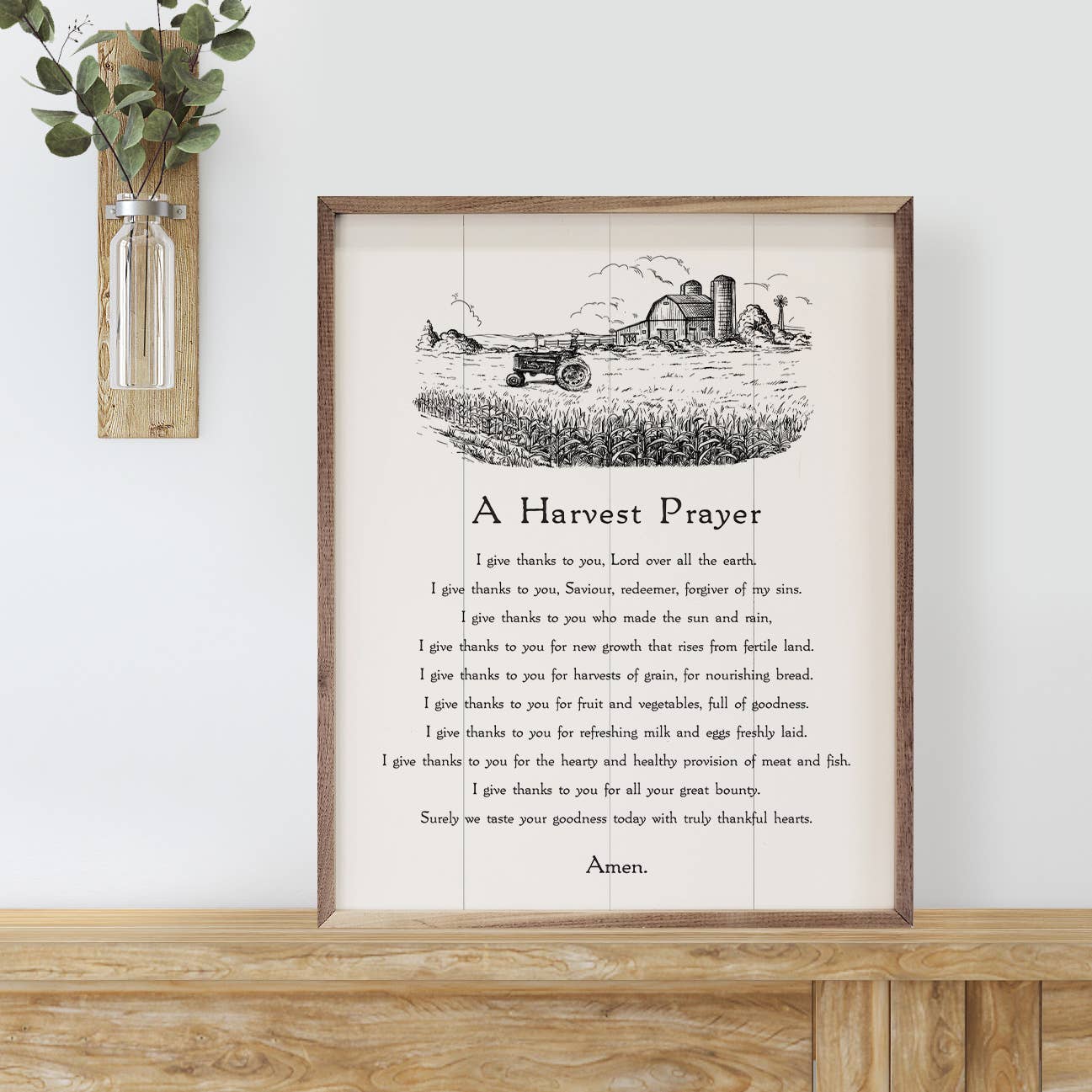 Kendrick Home - Wholesale Wood Wall Art - A Harvest Prayer White1