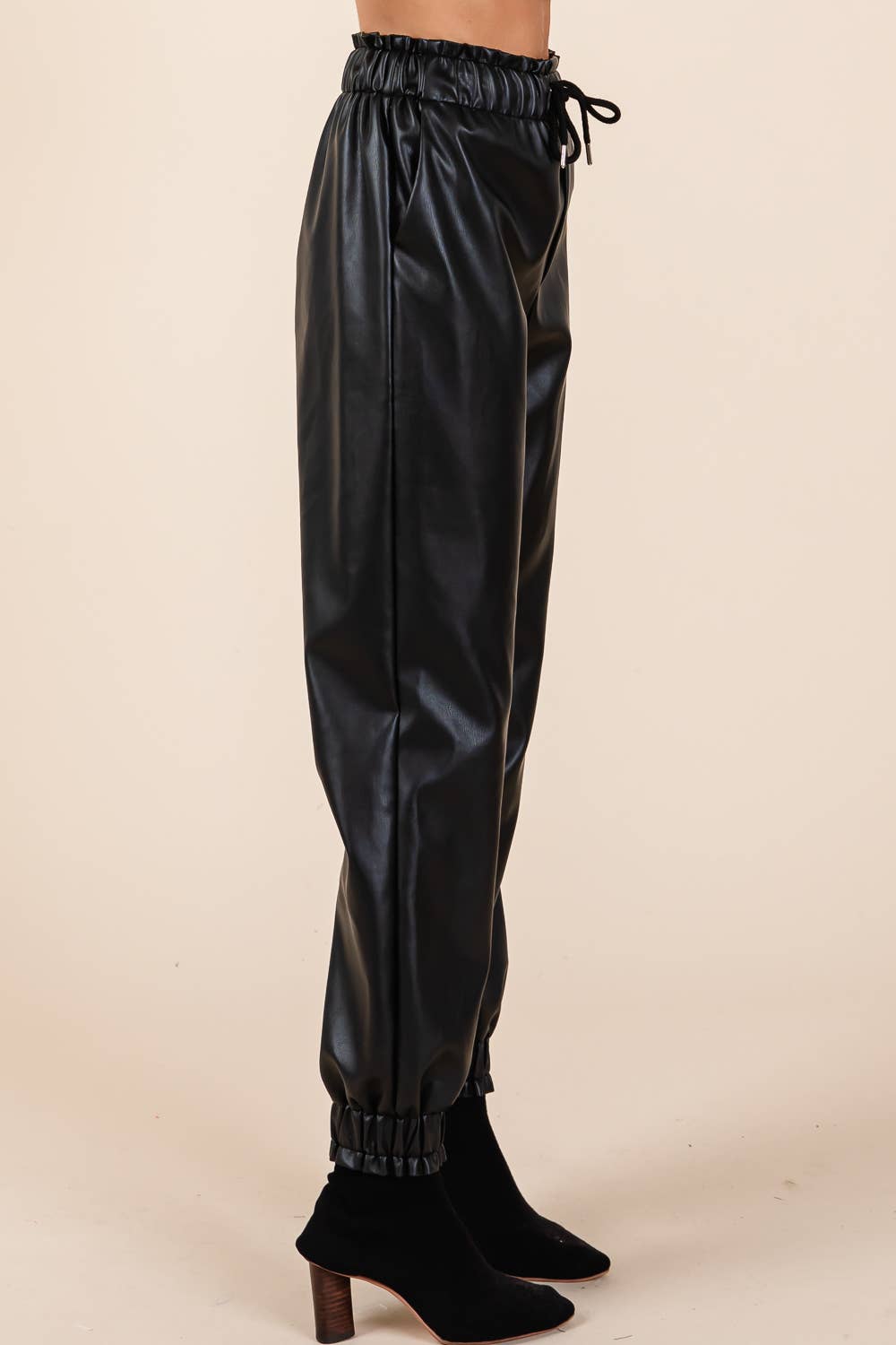 GeeGee x Lovelo - Wholesale Pants - Women's - Faux Leather Jogger Pants, MP5081220
