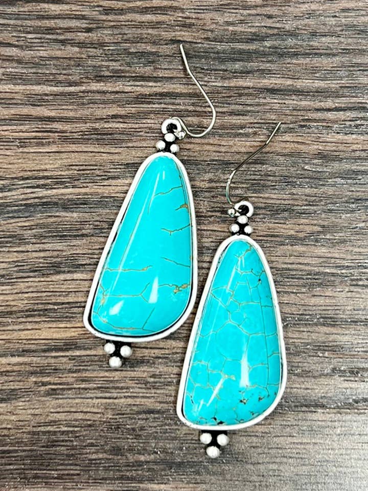723682, Boucles d'oreilles turquoise pour la vente par ISAC Trading Inc