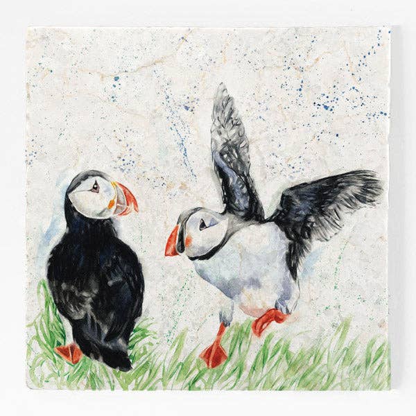 Marble Trivet Large - Puffin Landin' for wholesale by Country Creation