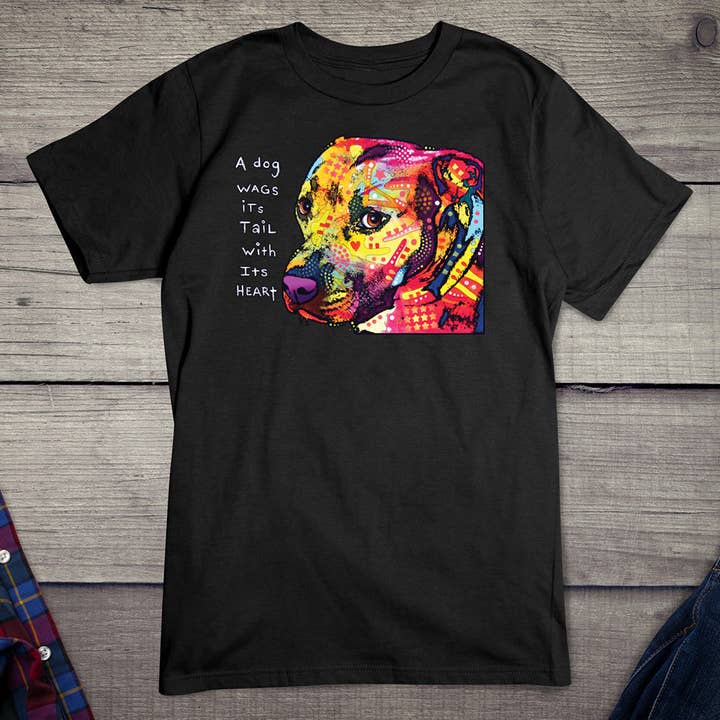 Artopia - Wholesale Screen Printed T-Shirt - Unisex - Neon Gratitude Pitbull T-shirt1