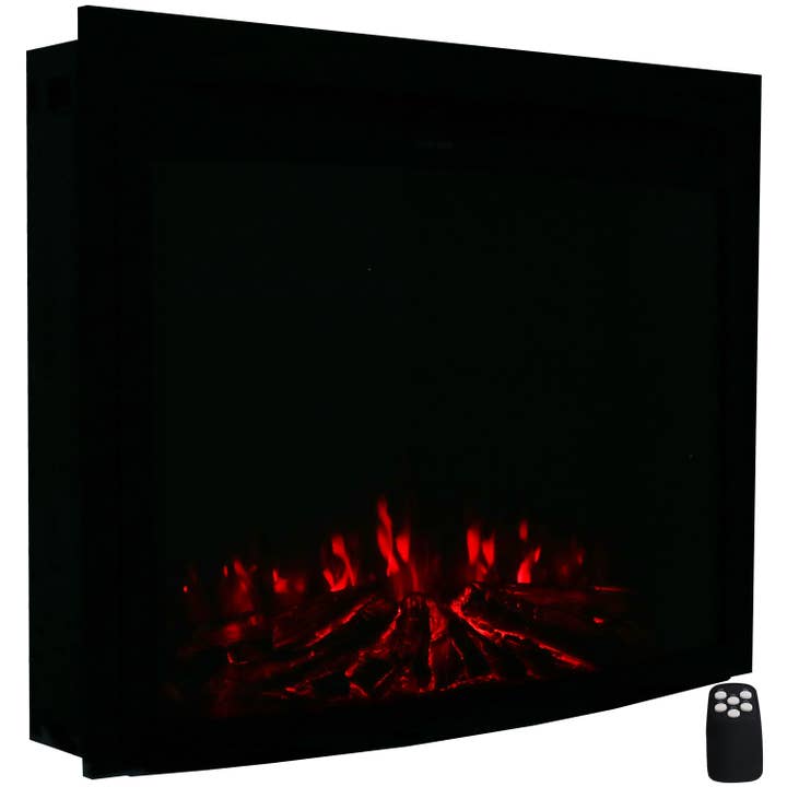Sunnydaze Decor - Wholesale Fireplace Screen - 28 in Cozy Warmth Indoor Electric Fireplace Insert - Black
