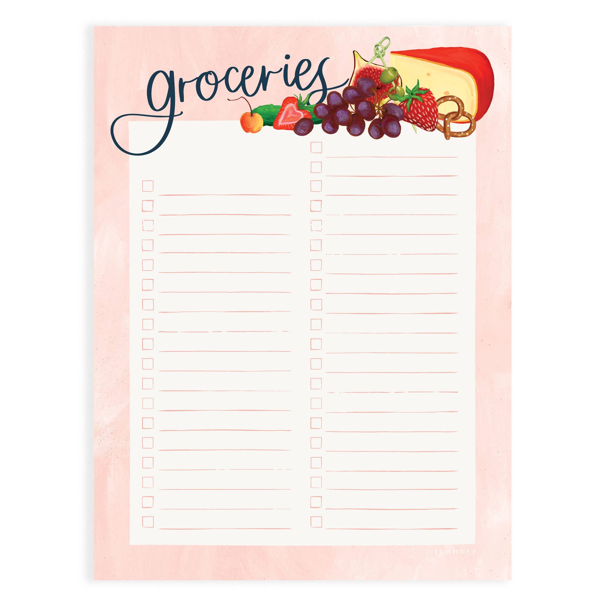 1canoe2 | One Canoe Two Paper Co. - Wholesale Notepad - Charcuterie Grocery List 6x8 Notepad1