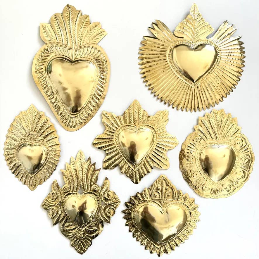 High crafty – Großhandel 3D-Wandkunst – 💛 Herz aus vergoldetem Messing – Handgefertigte Wanddekoration4