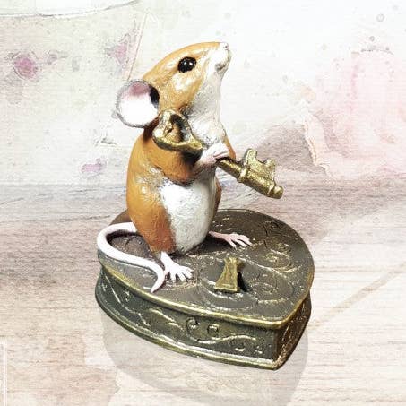 Richard Cooper Bronze – Engroshandel Pyntefigur – Nøgle til dit hjerte - Koldstøbt bronzemus (260BR)0