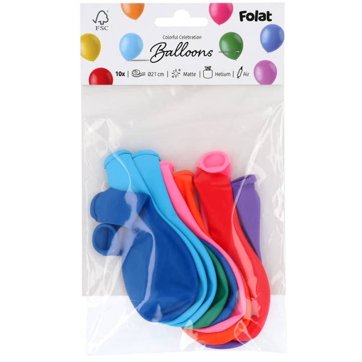 Folat BV - Wholesale Balloon - Latex Balloons - Stripetastic - Assorti - 21 cm - 10 pieces1