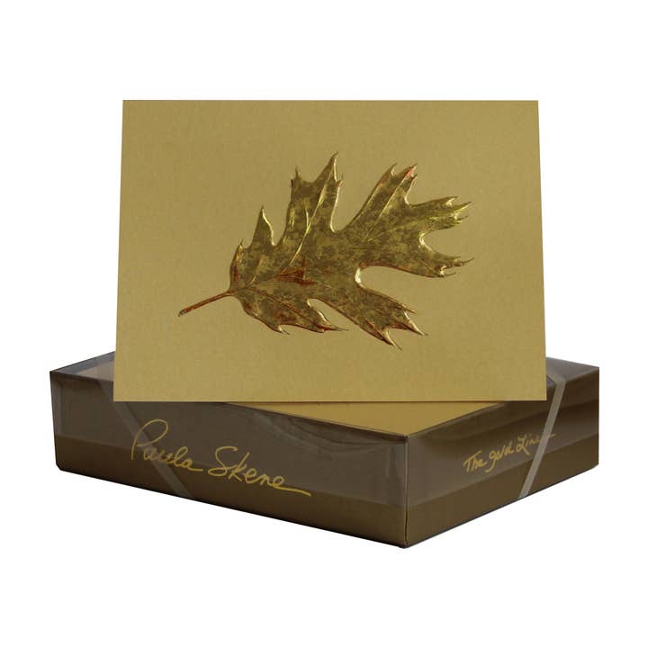 Oak Leaf on Gold Blank Fall Card for wholesale by PAULA SKENE DESIGNS