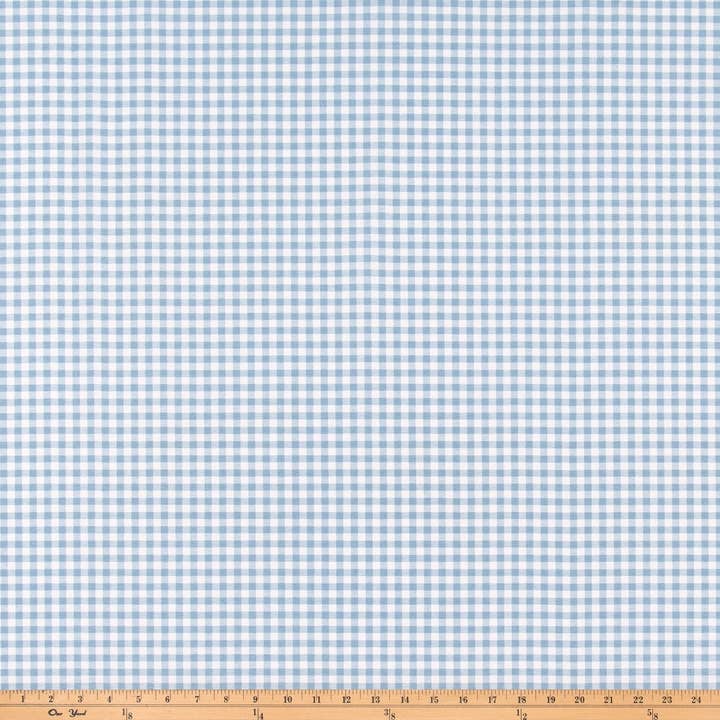 Liz And Roo - Wholesale Cot/Crib Sheets - Light Blue Toile Crib Rail Cover with Gingham Fabric Ties