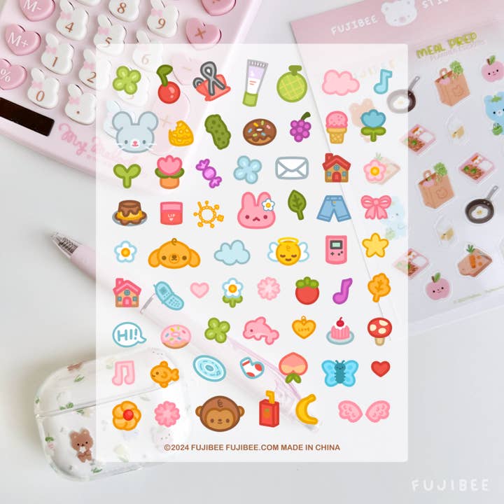 Feuille d'autocollants transparents de bibelots pour la vente par Fujibee