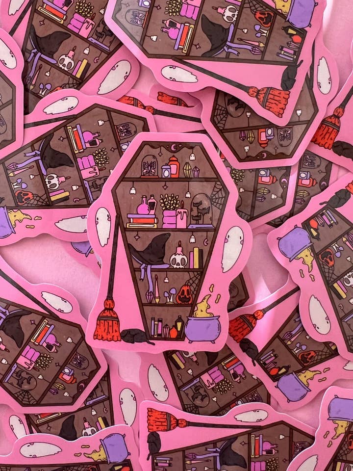 Adesivo in vinile a forma di libreria a bara per la vendita all'ingrosso da parte di Jollie Ollie Designs