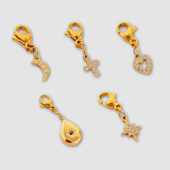 Pretty Simple - Wholesale Individual Charm/Pendant - Mini Diamond Charm Bar Charms - WATERPROOF