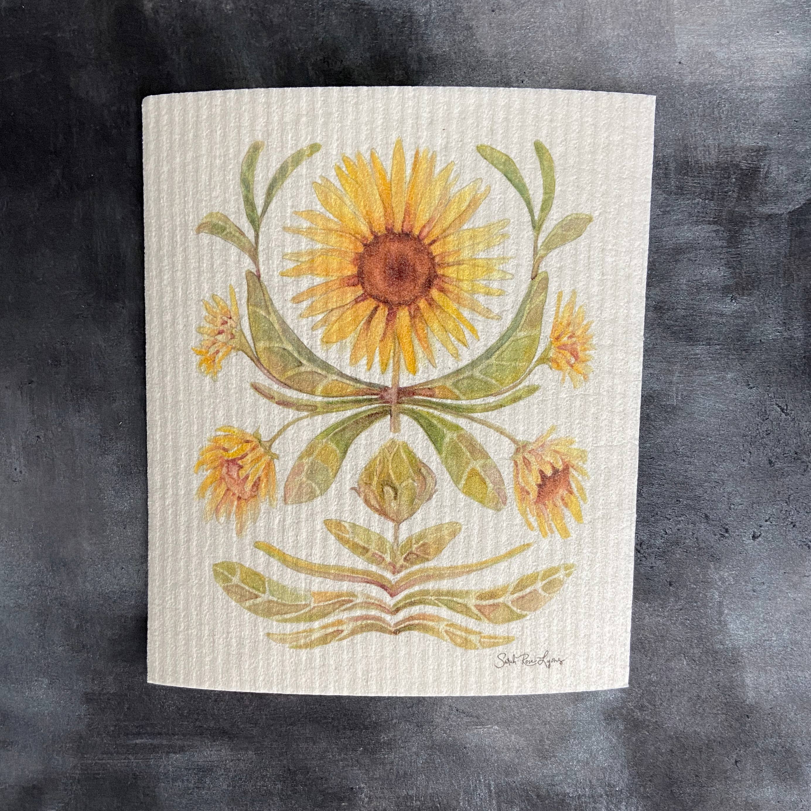 Sarah Rose - Wholesale Theedoek/vaatdoek - Zonnebloem Zweeds vaatdoek1