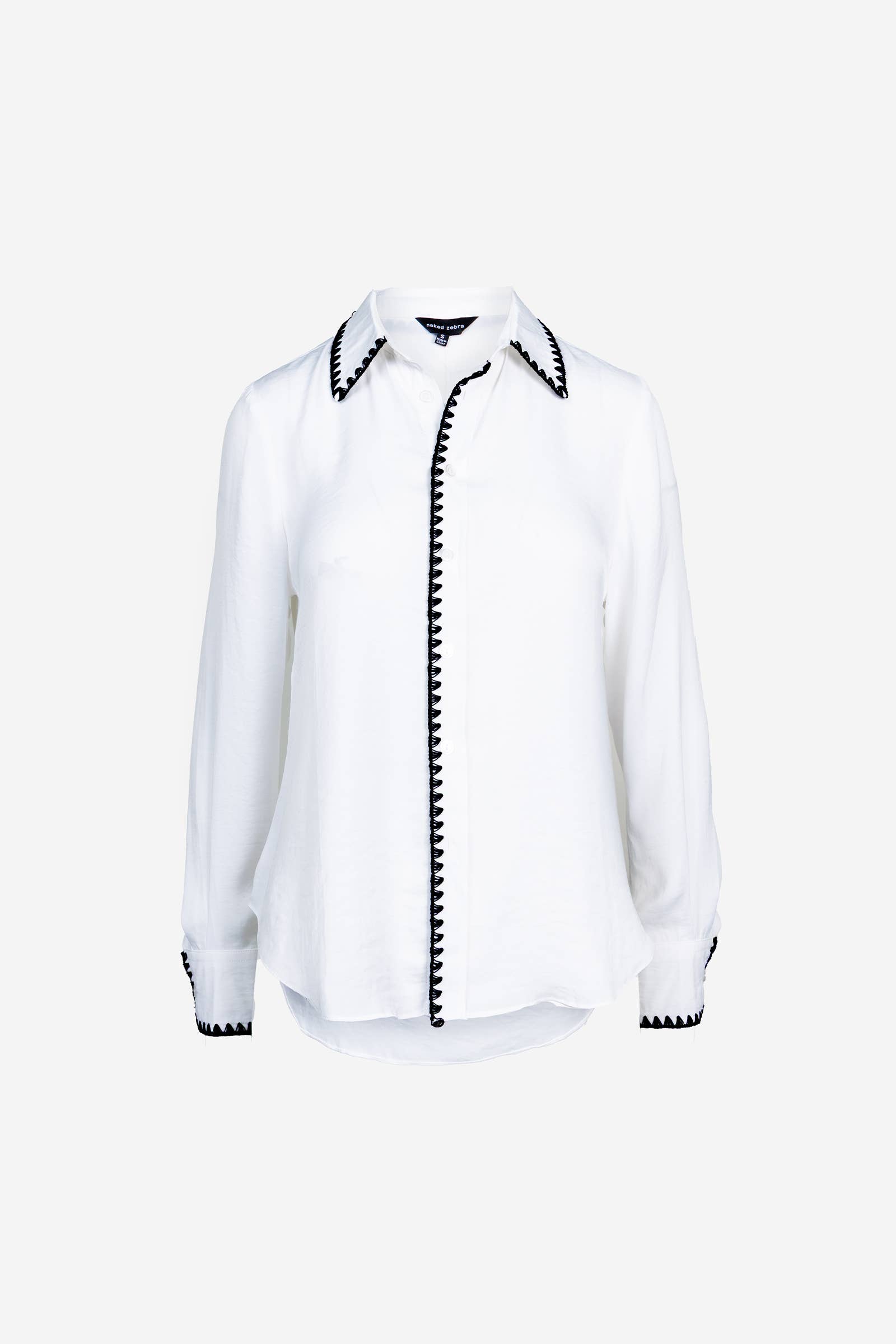 Naked Zebra – Großhandel Bluse – Damen – Bluse mit Knopfverschluss und Seidenoptik im Deckenstich8