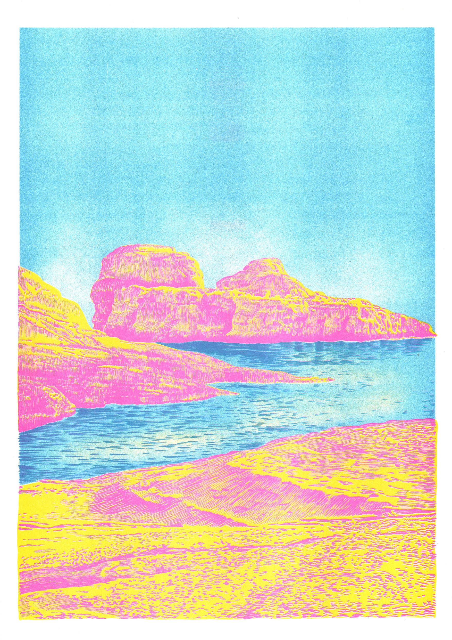 KIBLIND Atelier - Wholesale Art Print - A3 poster - Manon Diemer - Heat rock1