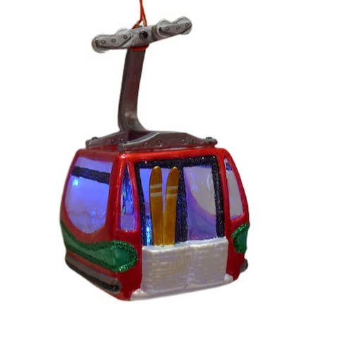 Cable car with LED 12cm, red for wholesale by Sereno Marke