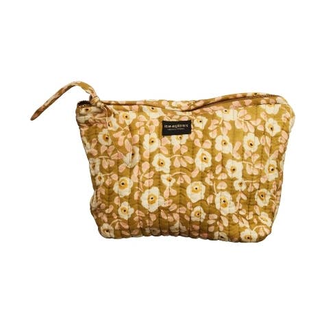Sminkväska - flower seventies kaki för wholesale av Love Explorers