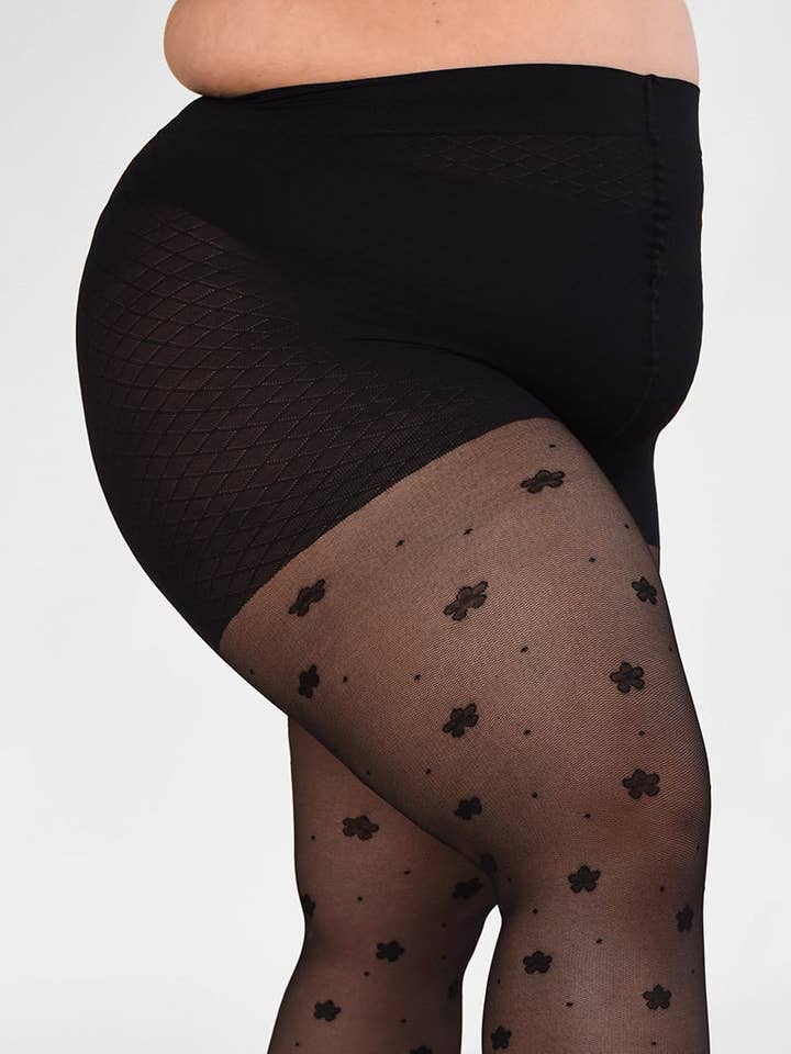 Rachel - Wholesale Tights - Women's - Daisy & Dot Pattern Tights