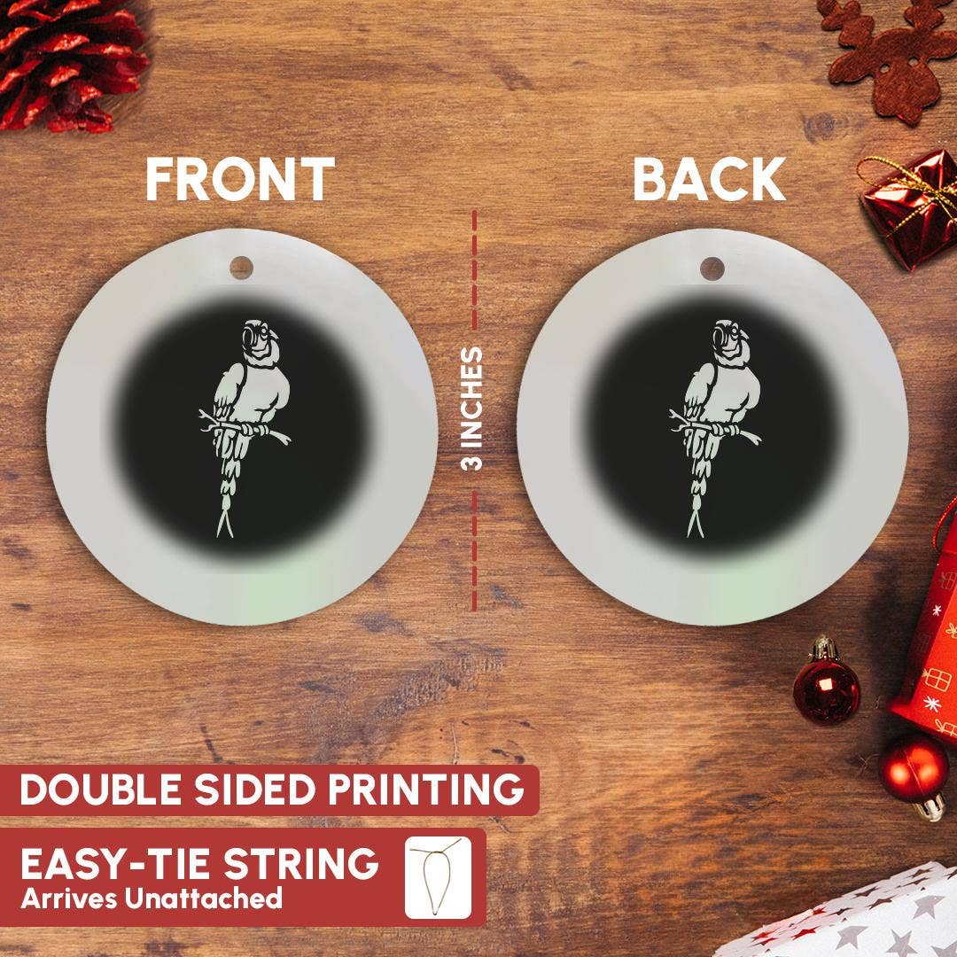 3dRose – wholesale Ornament – 3dRose, Cute Parrot Cut-Out Stencil-Style, Ornament2