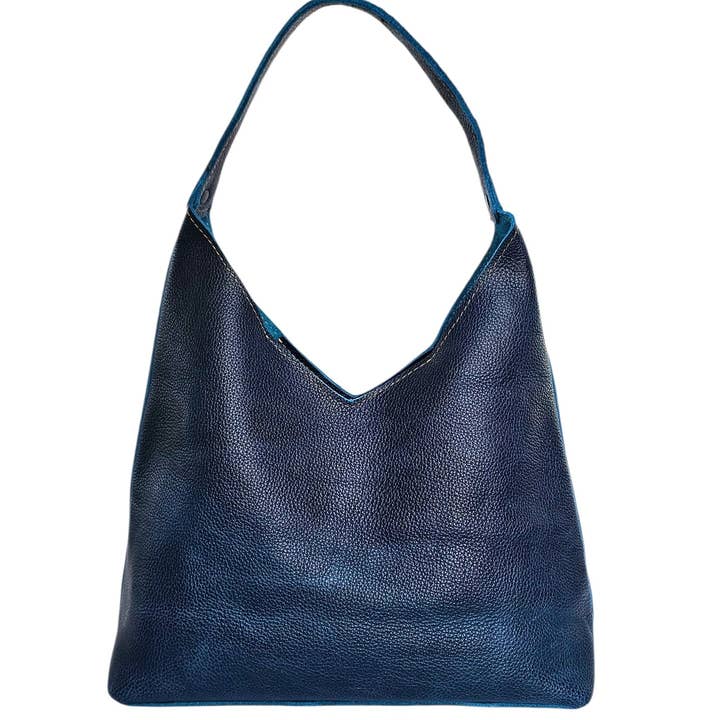 MBH Leather - Wholesale Shoulder Bag - Women's - The Verona Classic Shoulder Bag - Indigo0