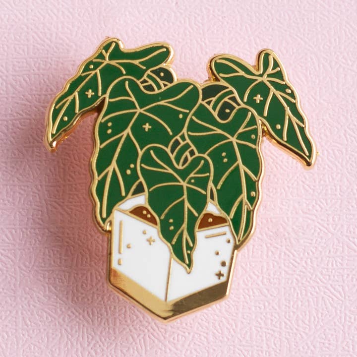 Alocasia Frydek Enamel Pin for wholesale by Occasionalish