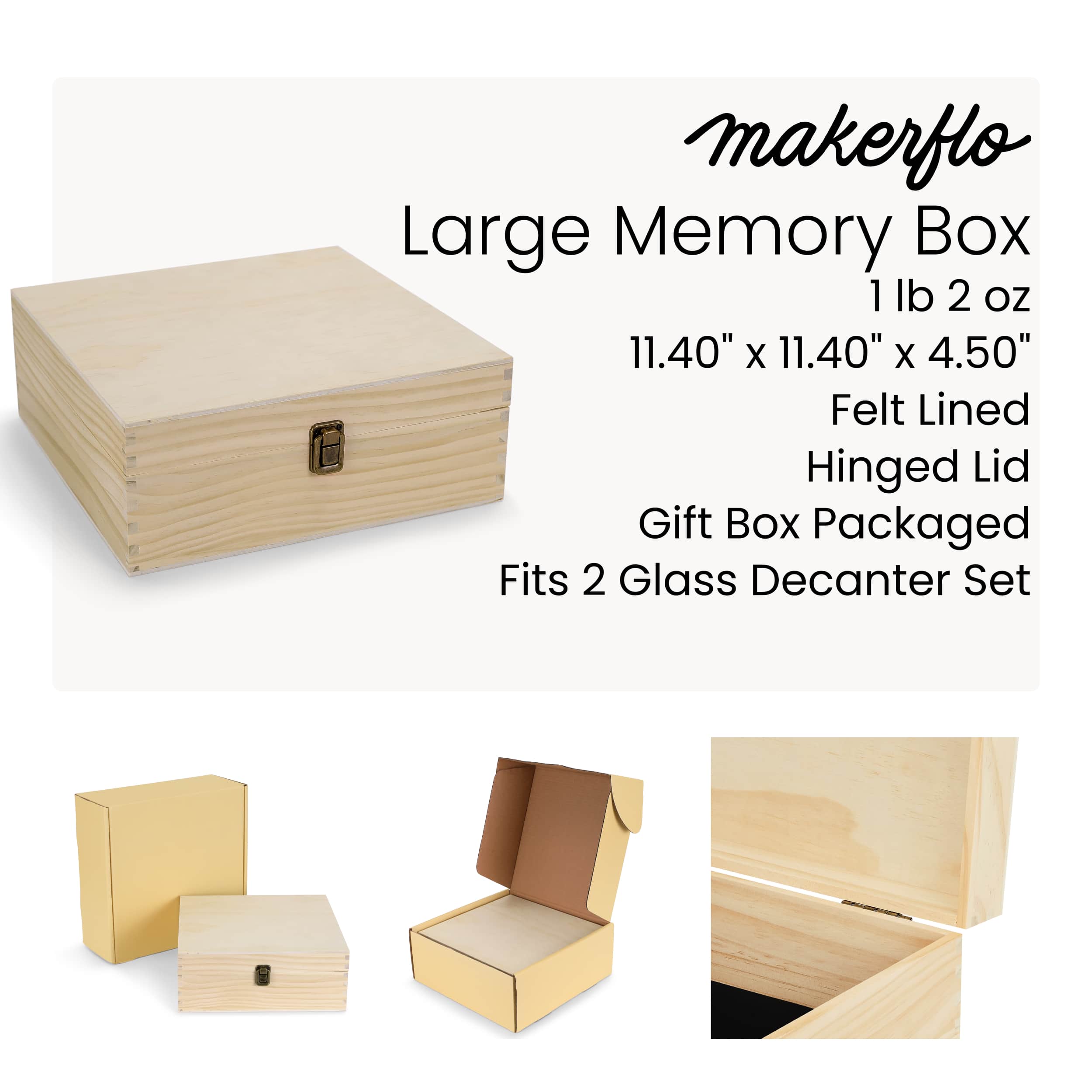MakerFlo - Wholesale Decorative Box - Wood Memory Boxes, Large20