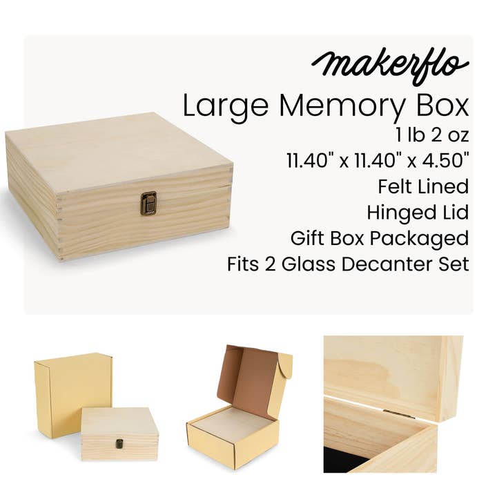 MakerFlo - Wholesale Decorative box - Wood Memory Boxes, Large1