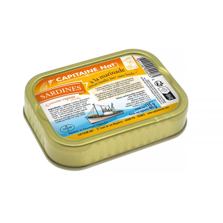 Sardines in lemon basil marination* without oil 115g for wholesale by CAPITAINE NAT'