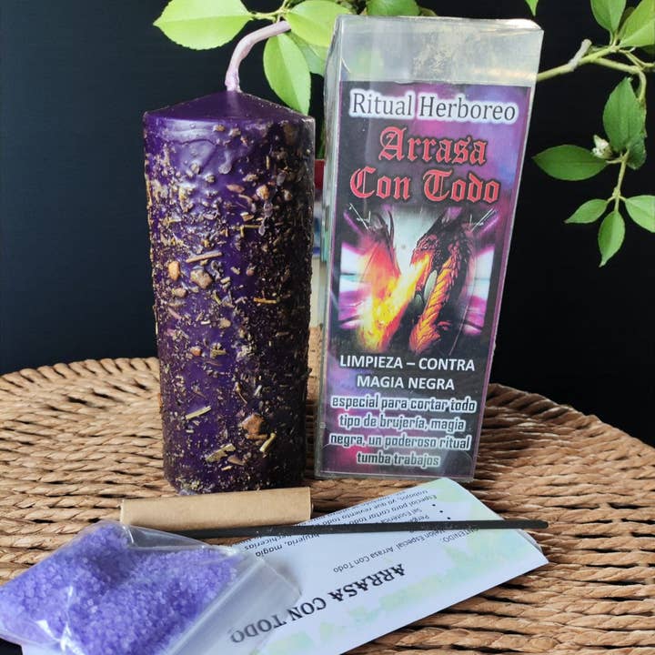 Ritual Kerze mit Kräutern "Alles Zerstören" – Reinigung und Gegen Schwarze Magie für den Großhandel von Magic Moon