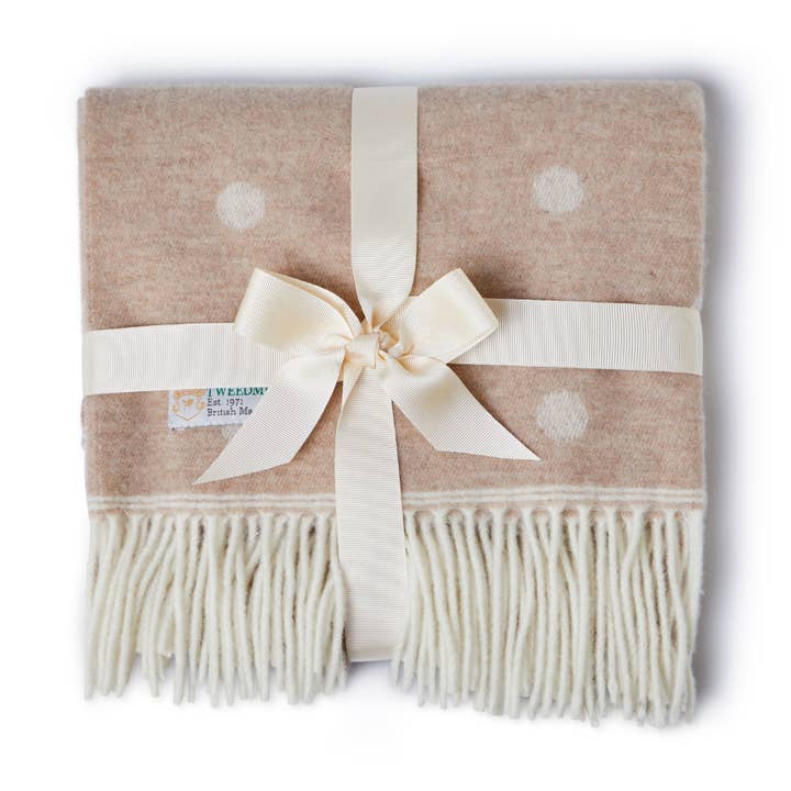 Merino Wool Spot Baby Blanket for wholesale by Tweedmill Textiles