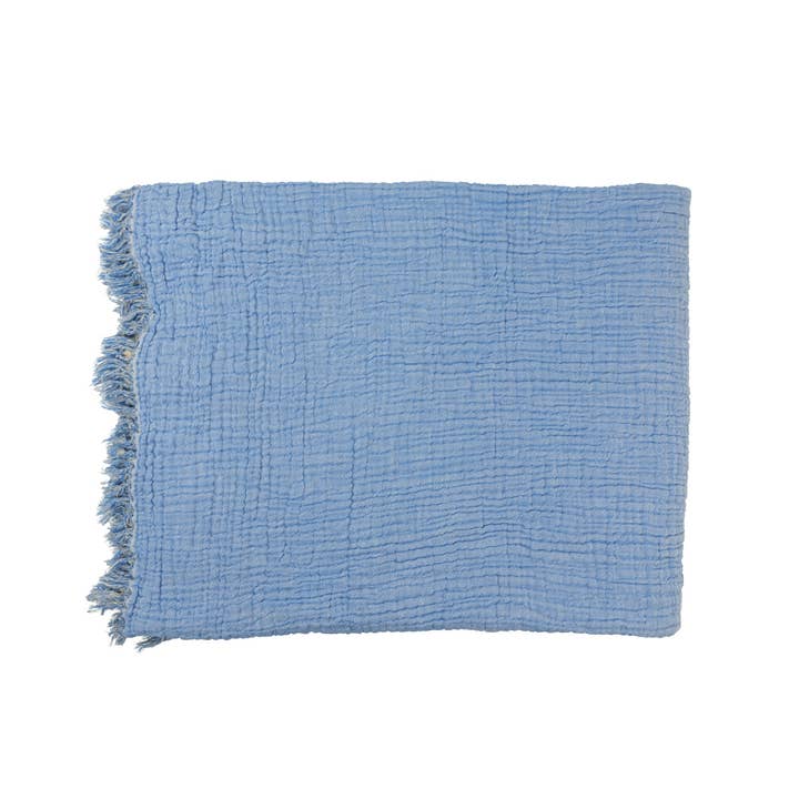 Yolunda - Wholesale Coverlet - Muslin blanket, bedspread organic cotton sky blue1
