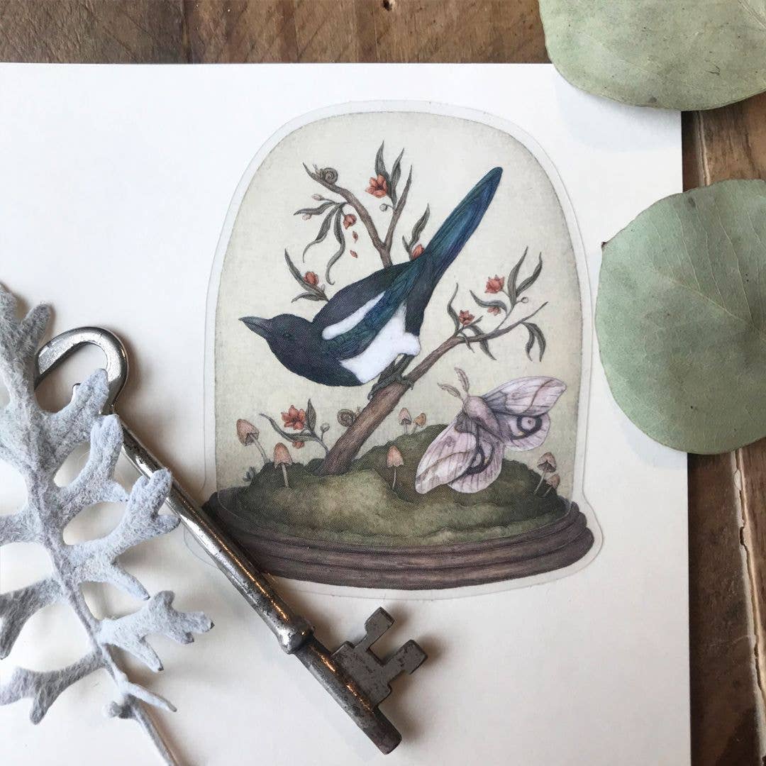 Jessica Roux Illustration - Wholesale Sticker - 2.6” x 3.1” One for Sorrow Semi-transparent Sticker3